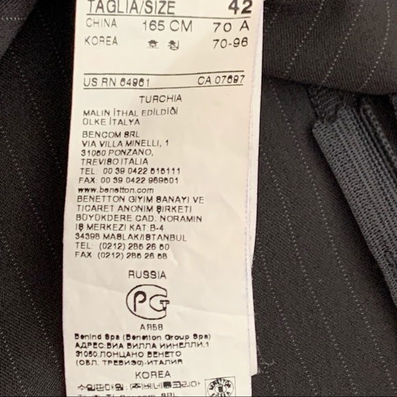 United Colors of Benetton Classic Pin Stripe Skirt Black Sz 10 - Picture 13 of 14